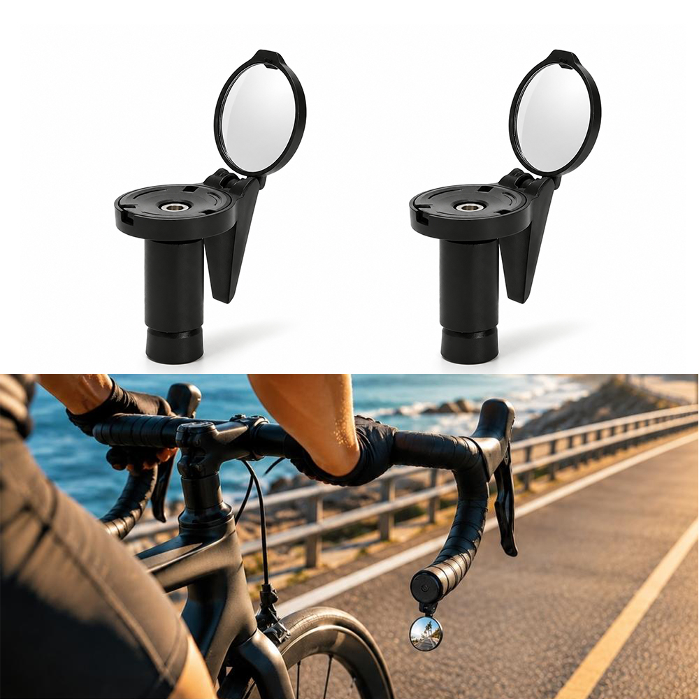 Mirror Handlebar Convex - Fietsstuuruiteindspiegel Fietsachteruitkijkspiegel HD-spiegels 360° ° Draai