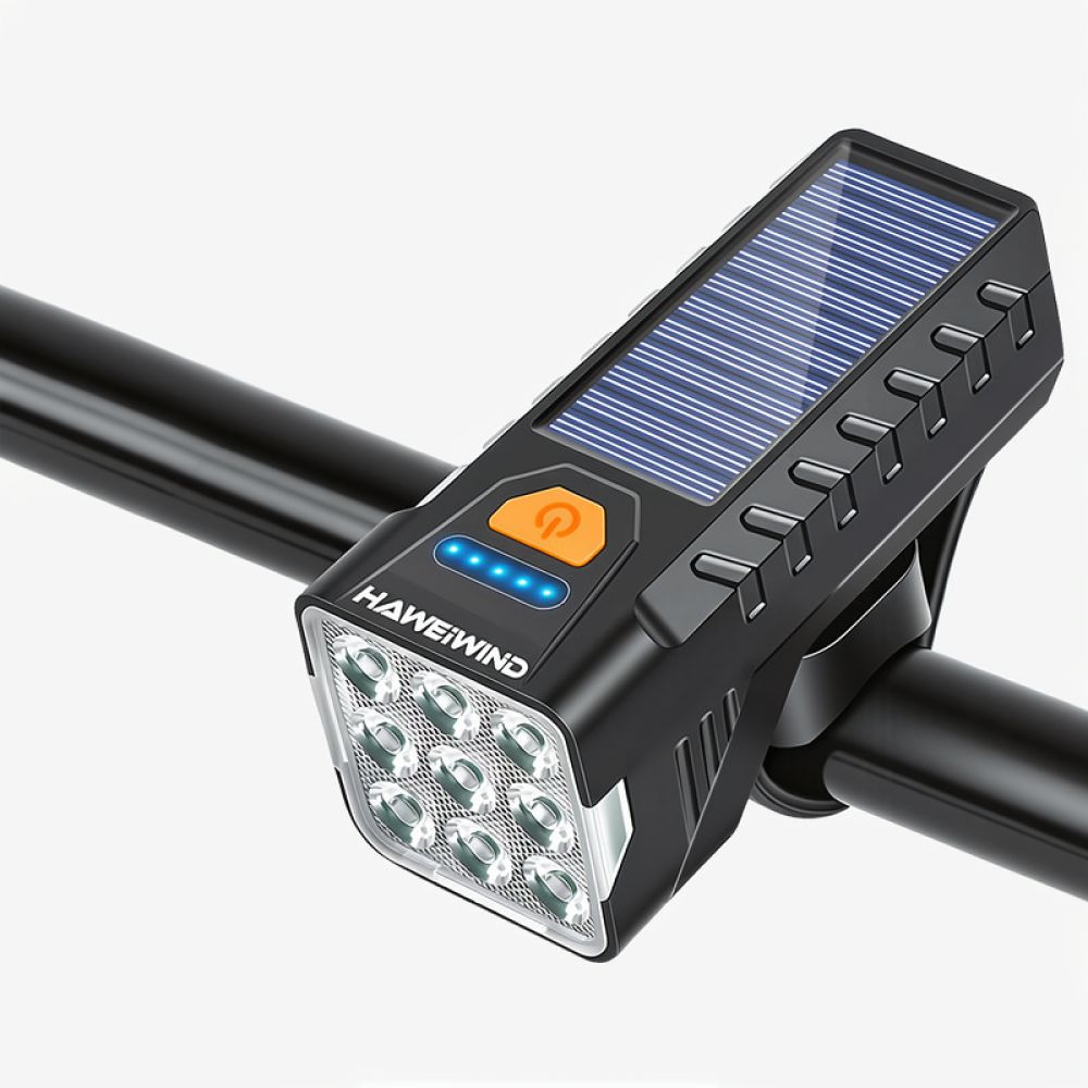 Zonne-energie fietskoplamp, op - Cycling Commute Gear recensie en prijs