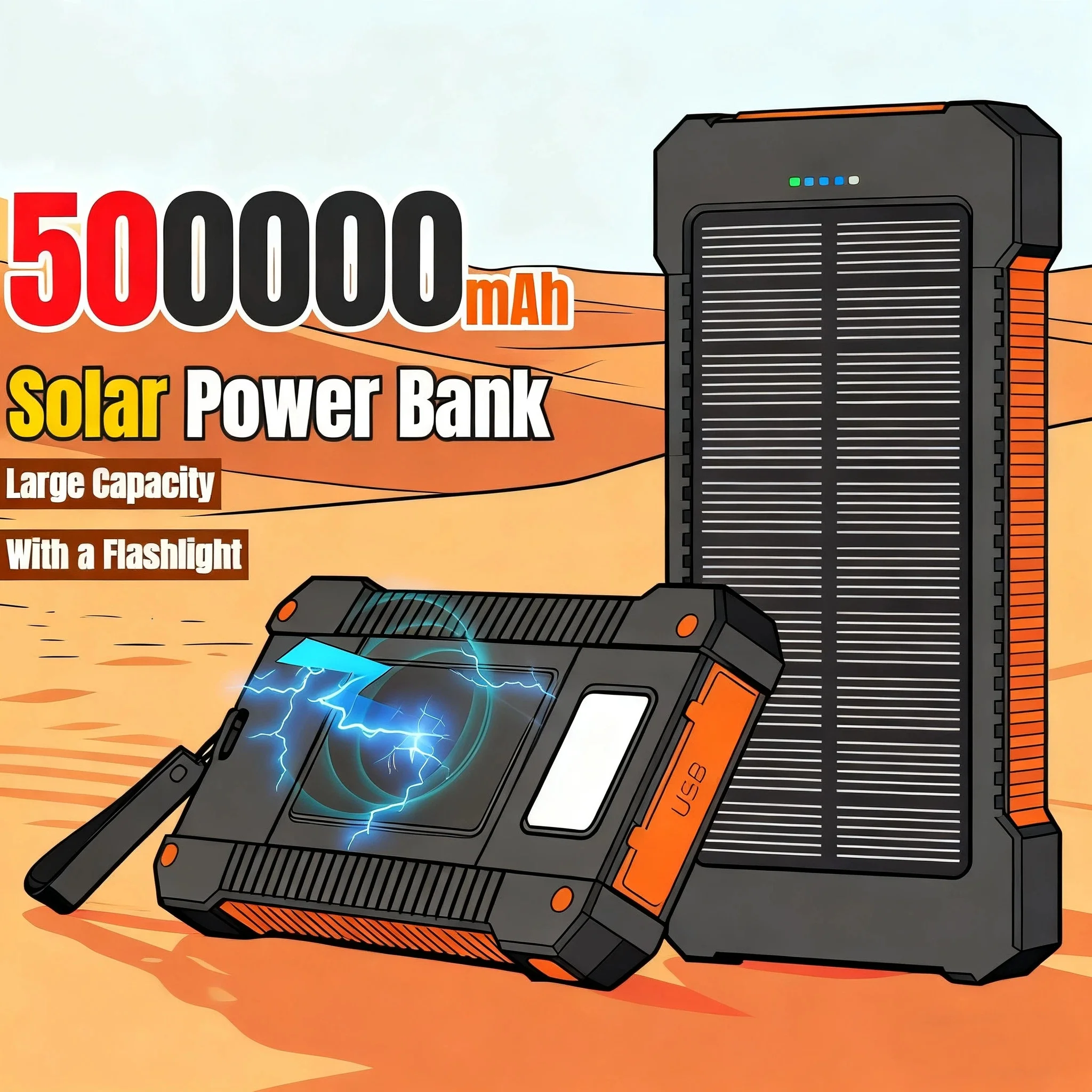 500000 mAh zonne-energiebank g - Usb Charger Dynamo recensie en prijs